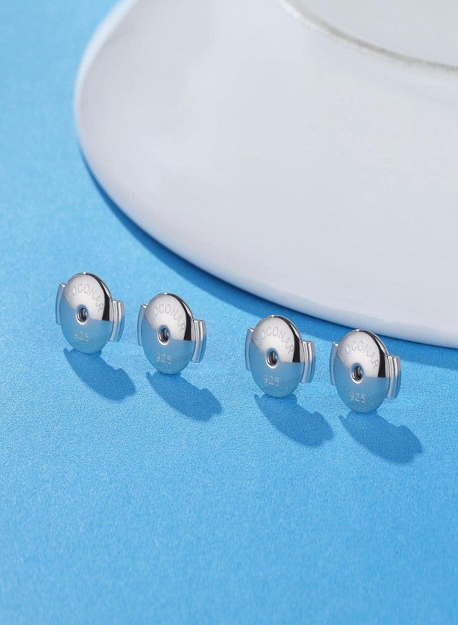 Moconar مشابك أقراط Moconar مطلية بالذهب الأبيض عيار 14 قيراطًا، مشابك بديلة آمنة مضادة للحساسية لأقراط ذات مسمار مشقوق 0.027 بوصة - 0.039 بوصة (7 مم - 10 مم) - Image 2